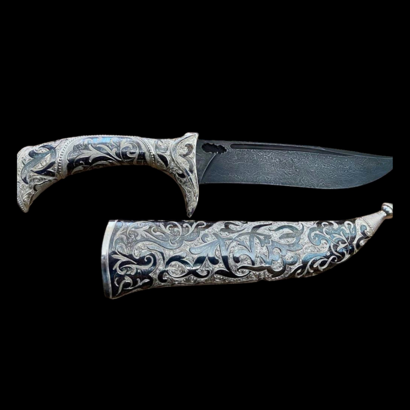 Серебряные ножи с ручной гравировкой